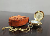 Engraved pocket watch for men with chain